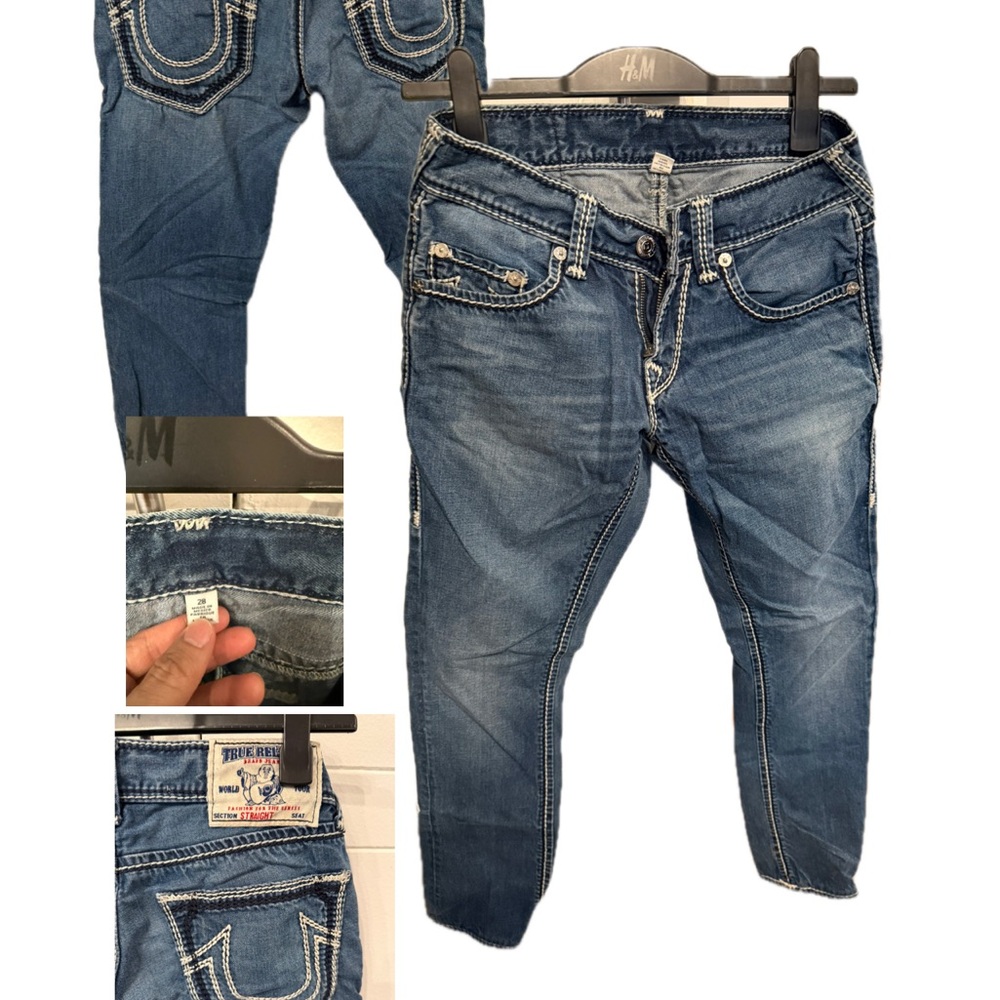 True Religion Men's Slim Straight Blue Jeans